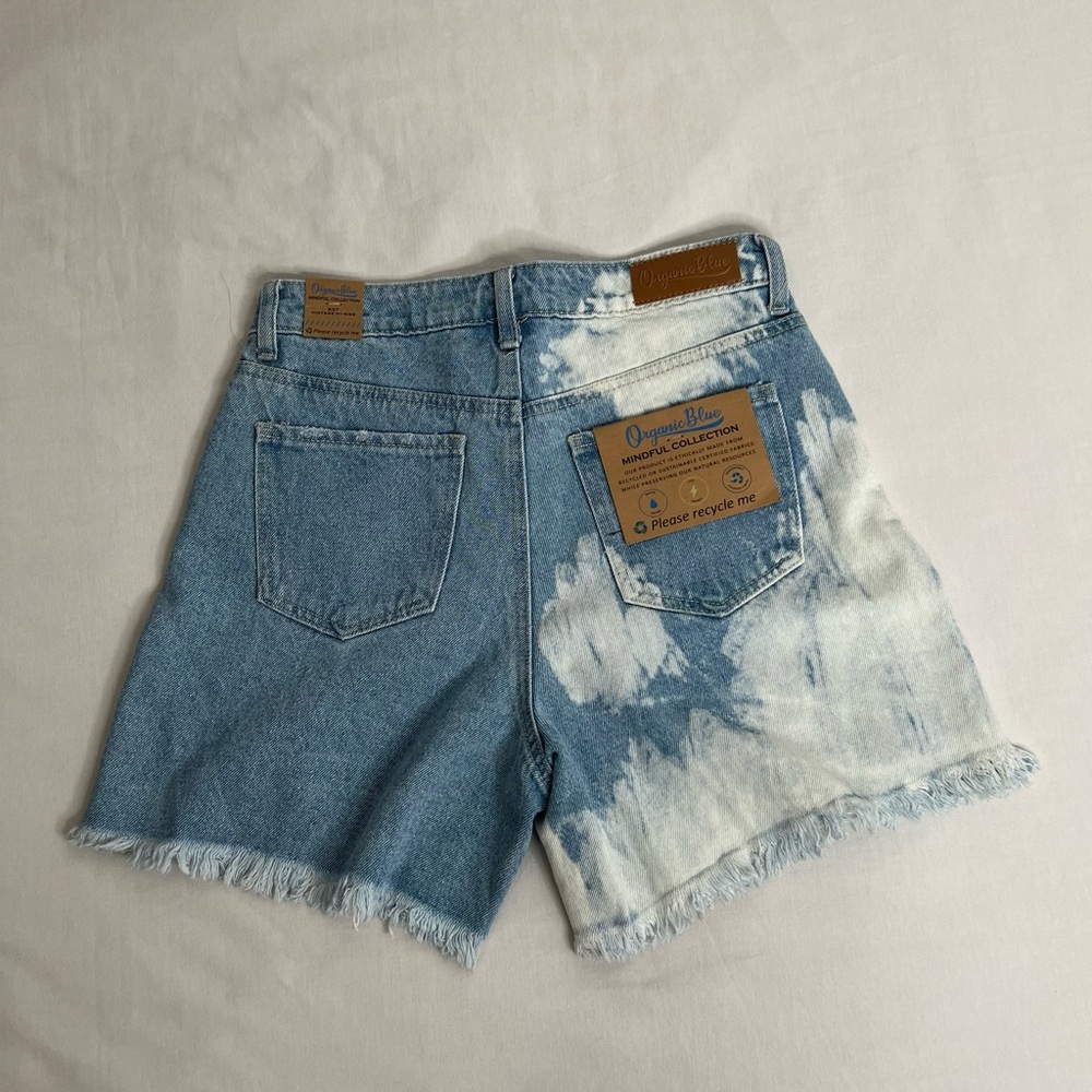Organic Blue Jean Shorts Women’s Size 5 Cut Off Distressed Pockets Denim Cotton